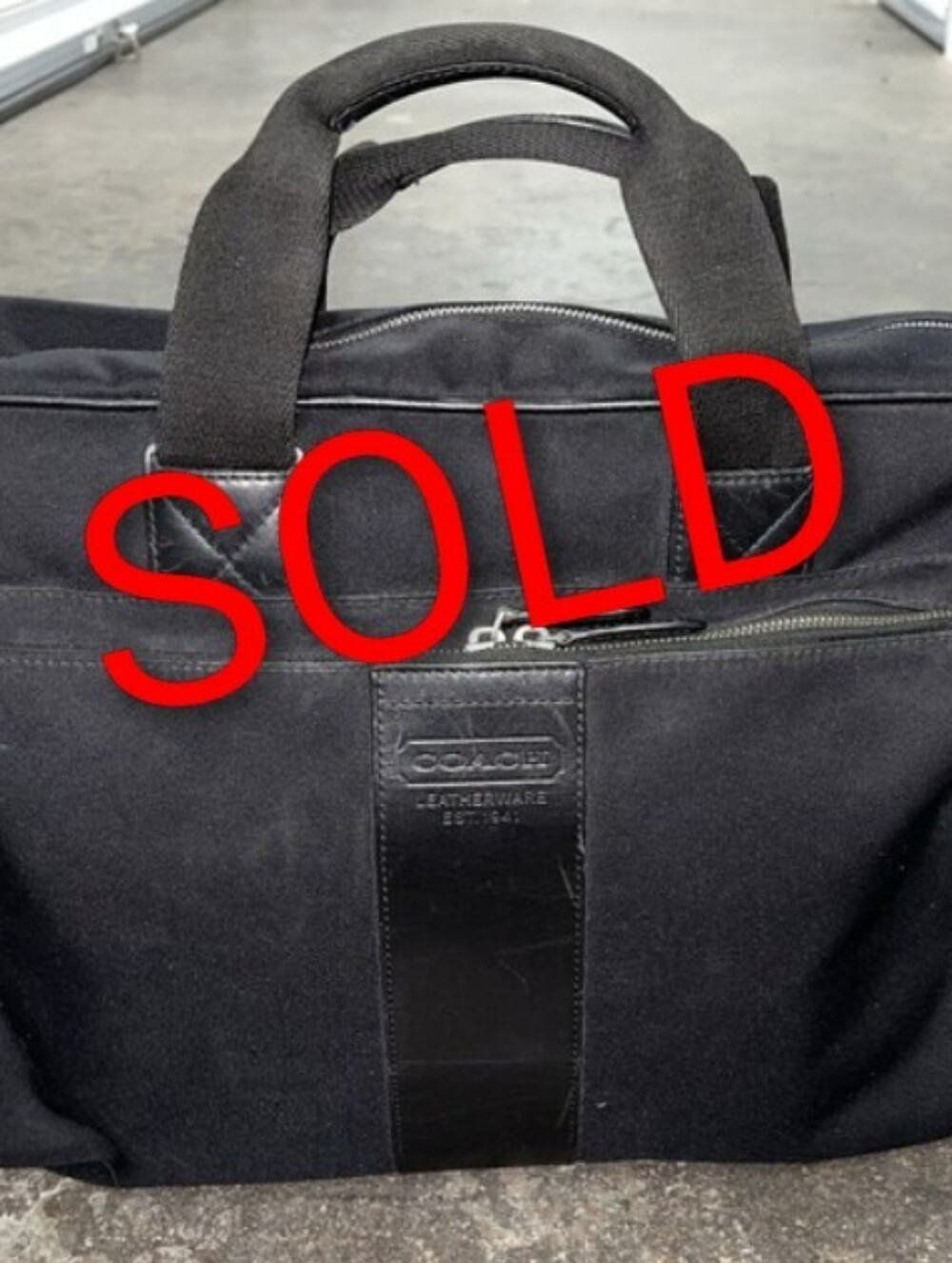 Coach Bag Men’s Shoulder 6408 Black Nylon Leather COACH